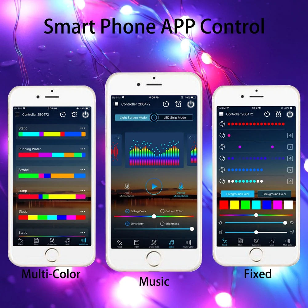 WS2811 WS2812B LED Controller Bluetooth Music With MIC For SK6812 WS2812 Pixel LED Strip Light APP 24/28Keys Remote USB DC5-24V