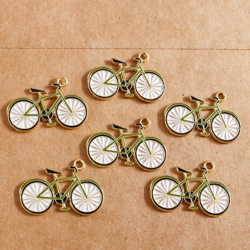 10pcs/lot 18*27mm Enamel Bicycle Charms for Jewelry Making Creative DIY Bracelets Necklaces Pendants