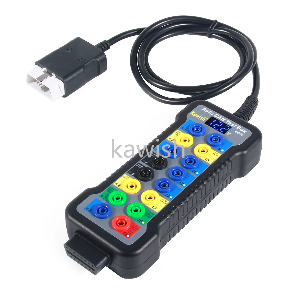 Narzędzia diagnostyczne do auta OBD z przedłużaniem OBD, cyfrowy Tester Voiture OBD2 do 16-pinowego napięcia, Test linii samochodowej