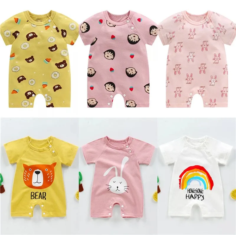 

Новинка, летняя детская цельная одежда, Одежда для новорожденных, хлопковая одежда с коротким рукавом, костюм для девочек и мальчиков, оптовая продажа