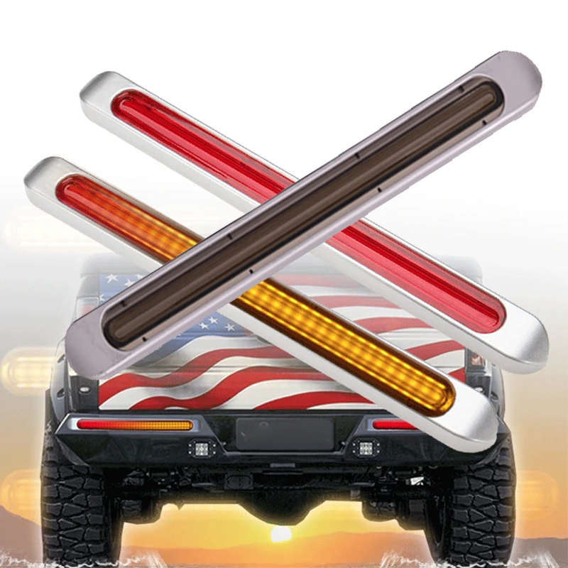 

2 шт. ультра-тонкая Светодиодная лента сигнальная лампа для прицепа стоп-сигнал задние фонари 72 светодиода для прицепа грузовика RV сигнал поворота Стоп задний хвостовой свет