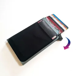 New Creative Mini Metal Smart Automatic Wallet For Man Women Aluminum Credit Card Case RFID Pop-up Bank Card Holder With Pouch