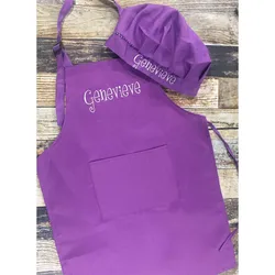 Tablier de Chef Personnalisé pour Enfant, Chapeau Coloré avec Nom, Violet, Rouge, Bleu, pour Document, Ensemble de Cuisson, DIY