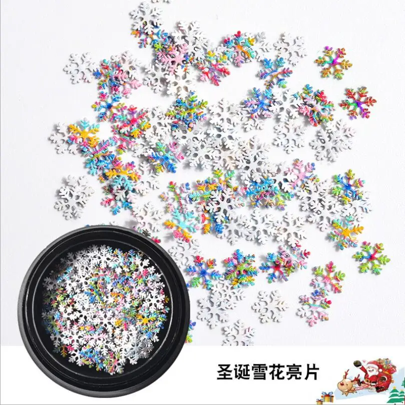 Nail Art Jewelry Wholesale Color Computer Film Ultra-thin Sequin Christmas Snowflake Series Nail Glitter Sequins T1680