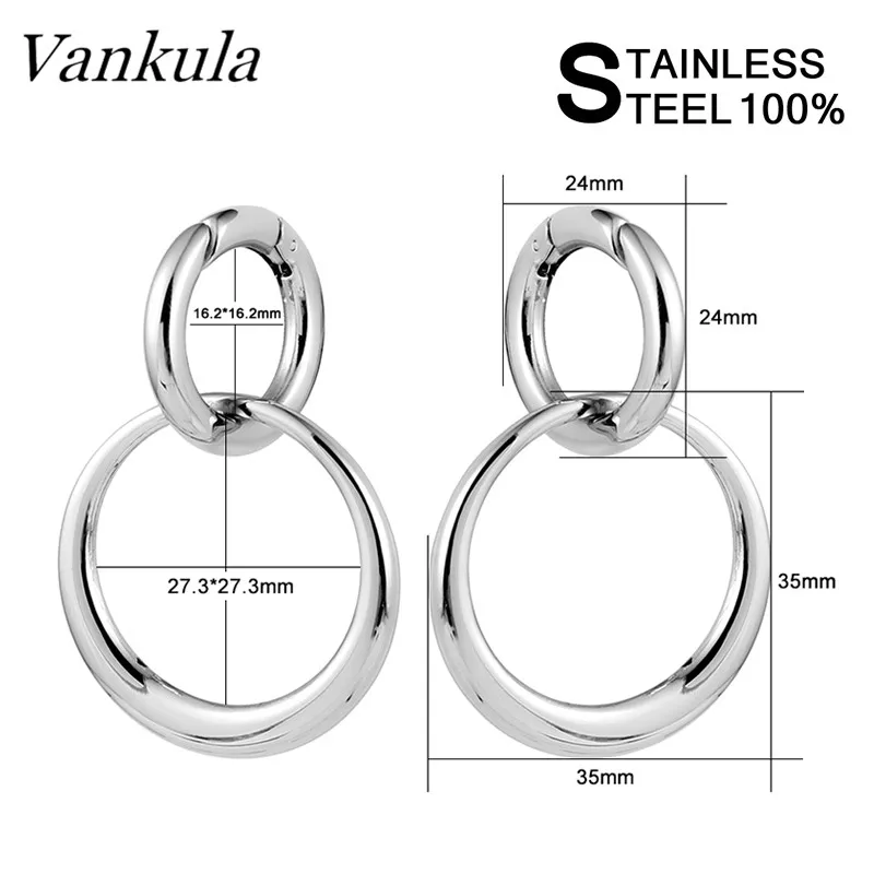 Vankula 316L Stainless Steel Ear Plug Tunnels Snap Hook Body Piercing  Ear Gauges Expander Stone Ear Weights Pair Selling