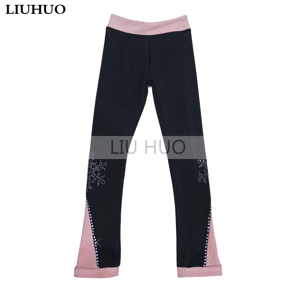 LIUHUO Ice Figure Skating Dress Suits Jacket Pants Trousers Girl Women Tights Training Wear Stretch FabricsPink Dance Top Kid