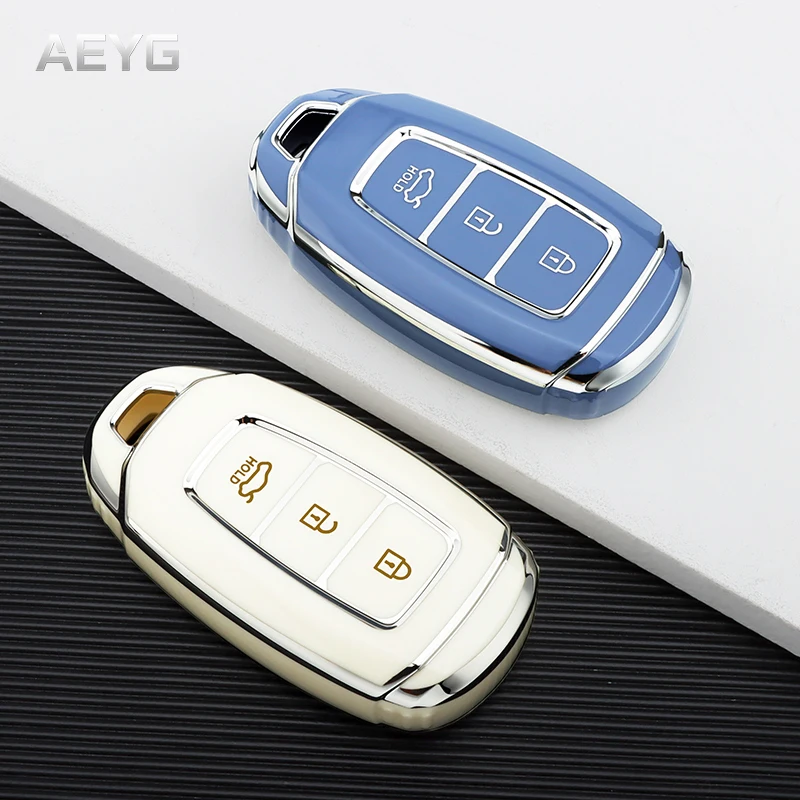 Fashion TPU Car Key Case Full Cover Shell Fob For Hyundai Santa I30 IX35 Encino KONA Solaris Azera Grandeur Elantra Accent Fe