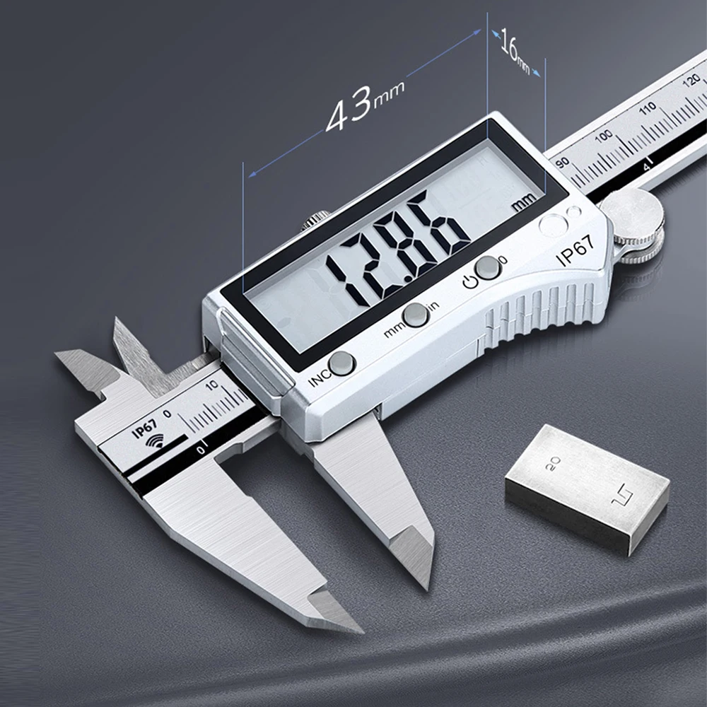 Bluetooth-Compatible Electronic Digital Display Vernier Caliper 0-150/200/300mm Stainless Steel IP67 Waterproof Measuring Tools