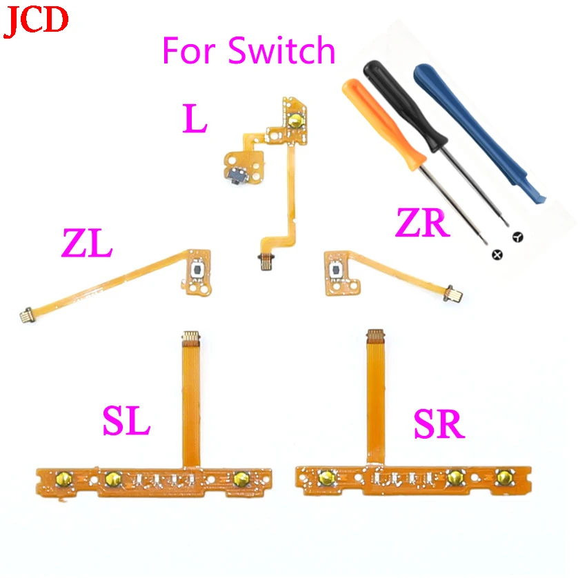 JCD 1set L/R SL SR Button Key Flex Cable Replacement Parts For Switch JoyCon NS L/R Game Controller With Screwdriver Tool