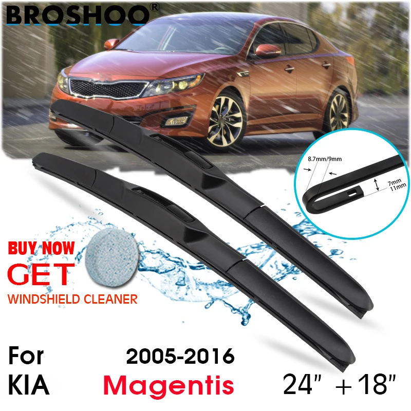 

Car Wiper Blade Front Window Windscreen Windshield Wipers Blades J hook Auto Accessories For KIA Magentis 24"+18" 2005-2016