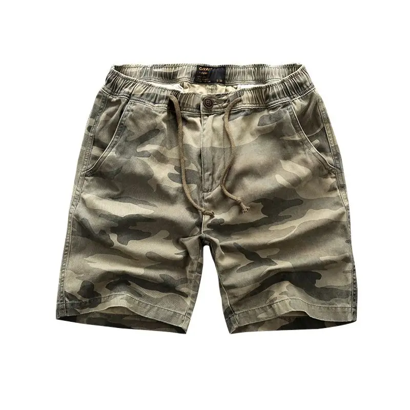 207 Summer Fashion Straight Cargo Shorts Male Sport Casual Half Length Pure Cotton  Style Camouflage Men\'s Work Clothing