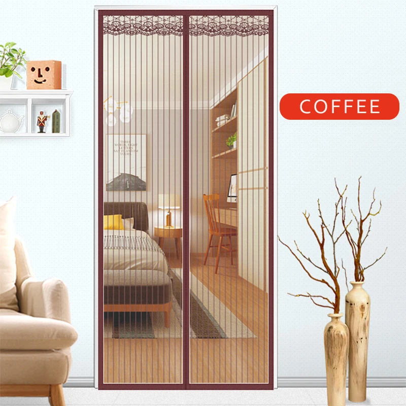 Anti Mosquito&Fly Insect Bug Net Magic Curtains Magnetic Door Mesh Fabric Tulle Screen Full Frame Adhesive Tape