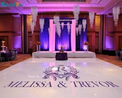 Crown Wreath Shape Unique Wedding Dance Floor Sticker Grand Ceremony Once In A Lifetime Self-adhesive Decals Vinyl YT5103