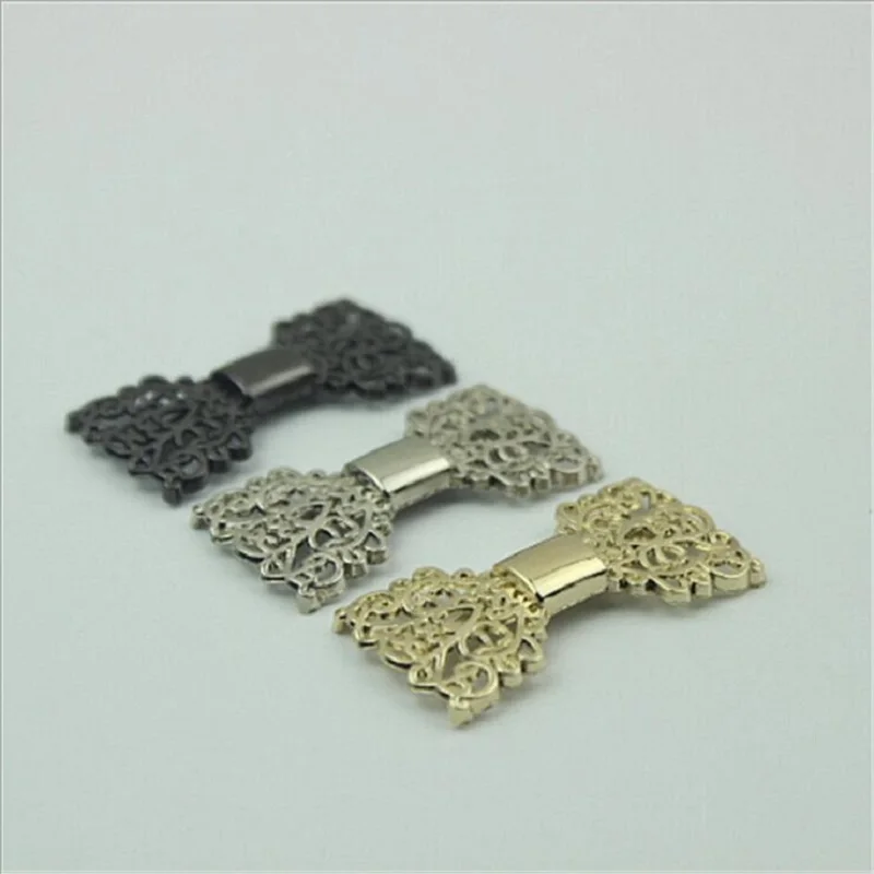 5piar/lot new metal hollow bow, shoe buckle, shoe flower, shoe material, clothing accessories, jewelry decoration