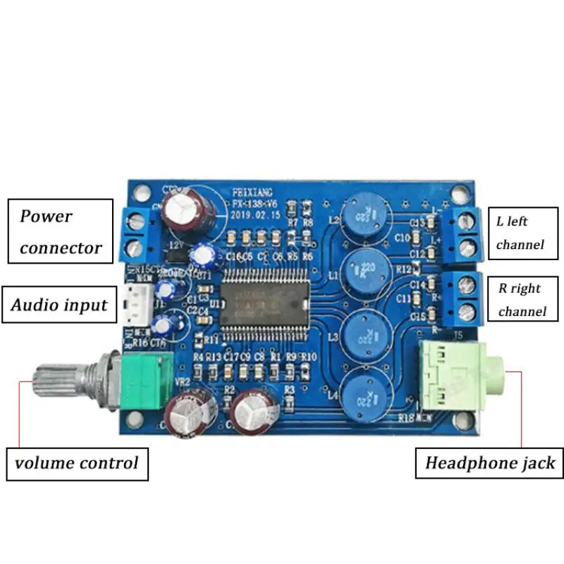 YDA138 Amplifier Board DC12V 2X10W Modulo Amplificador Dual Channel Audio Speaker Sound Placa Amplifier Board Sonorisation