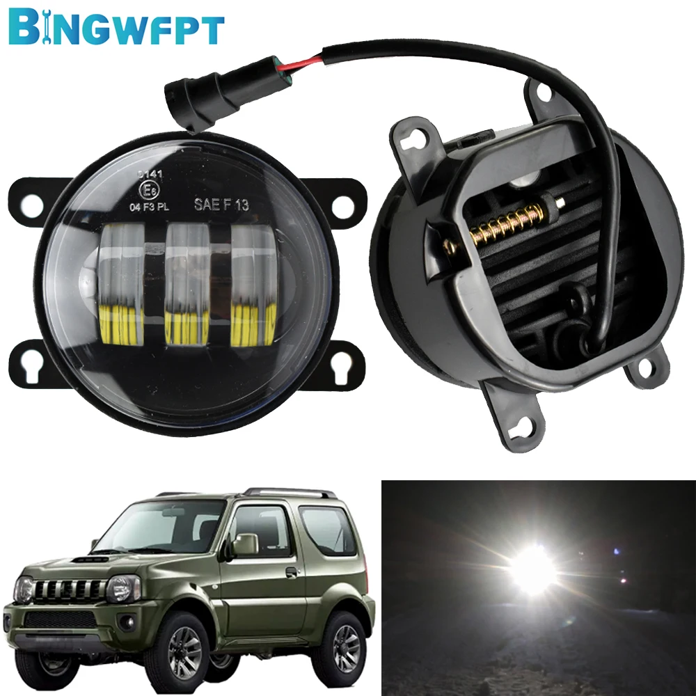 Aluminium For Suzuki Jimny FJ 1998 1999 2000 2001 2002 2003-2014 DRL LED 12V H11 Fog Lamp Assembly Fog Lights