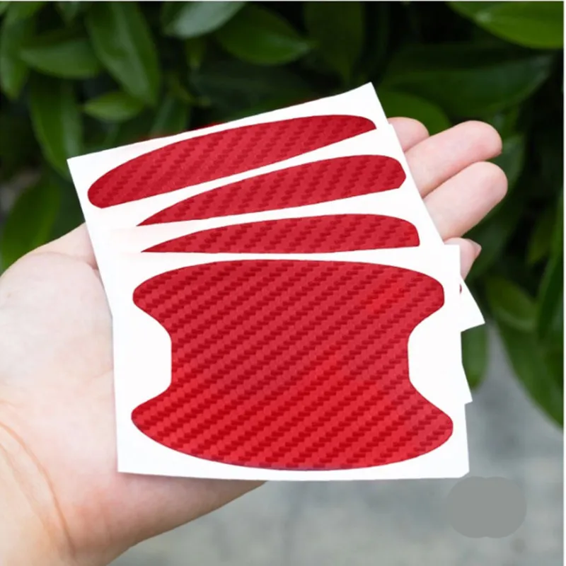 4Pcs/Set Car Door Sticker Carbon Fiber Scratches Resistant Cover Auto Handle Protection Film Exterior Styling Car Accessories