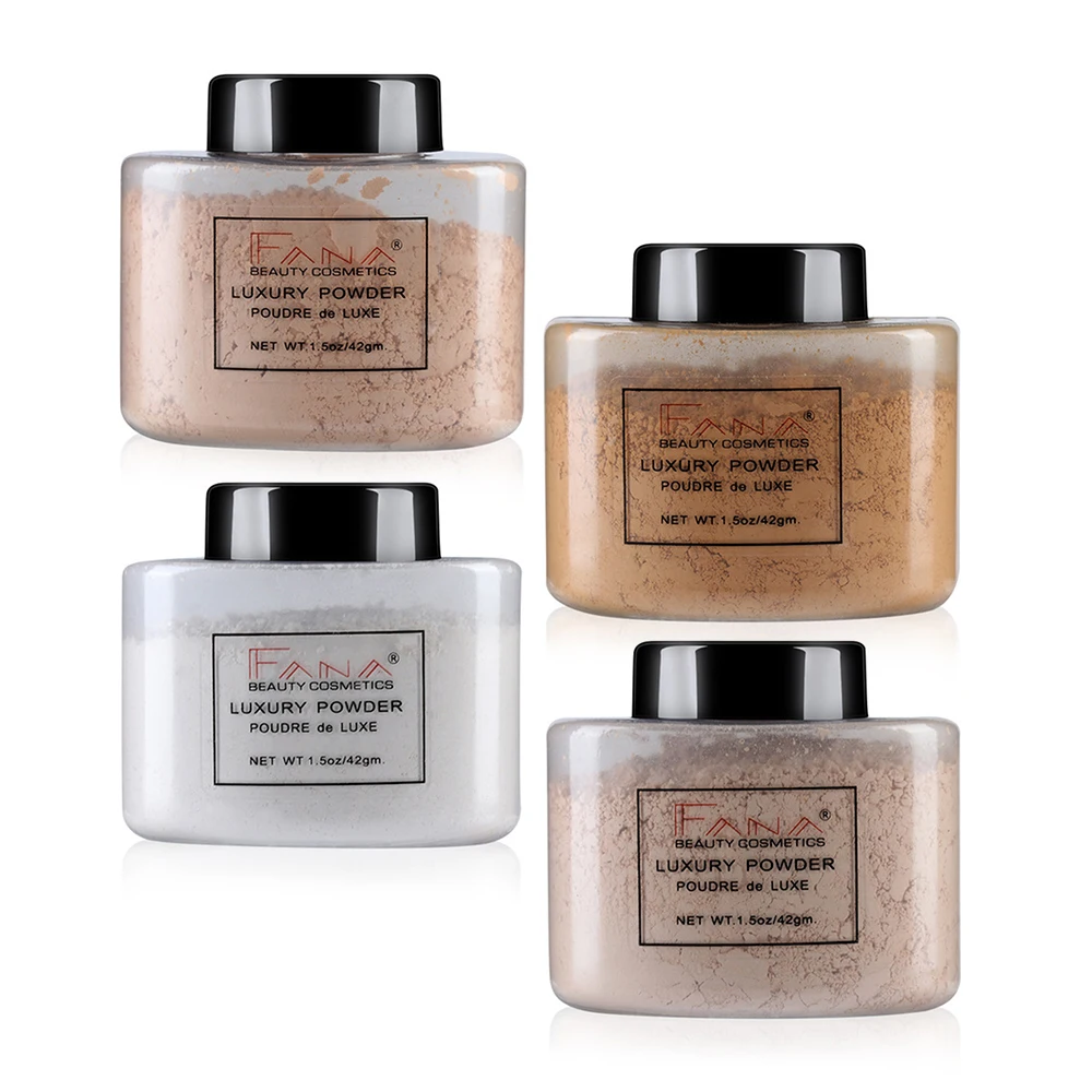 4สีแต่งหน้ากล้วยแป้ง Loose Powder Foundation คอนซีลเลอร์ Face Powder เครื่องสำอางค์ TSLM1