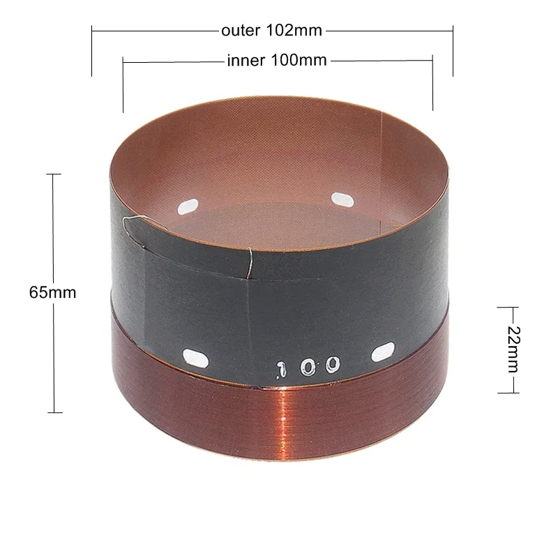 100mm Speaker Woofer Voice Coil 1600W Max 18 Inch Subwoofer Bass Repair Parts With Outer 2 Layers Copper Wire Glass Fiber Former