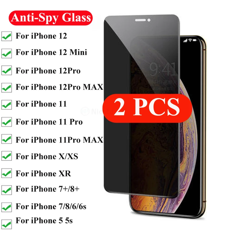 

Privacy Tempered Glass For iPhone XR XS Anti spy Glass For iPhone 12 pro max 11 6 7 8 Plus Screen Protector Anti Glare 13 Pro