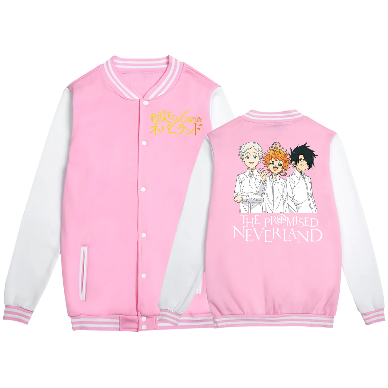 Imagem -06 - Prometido Nerverland Cardigan Cabolsa de Beisebol Anime Cosplay Manga Longa Botton Sólido Unisex Casual Streetwear Jaqueta 2023 Novo o