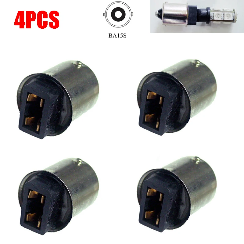 4Pcs LED Light Lamp Bulb Base Converter Adapter Transformer Socket T10 W5W 168 194 to 1156 Ba15s