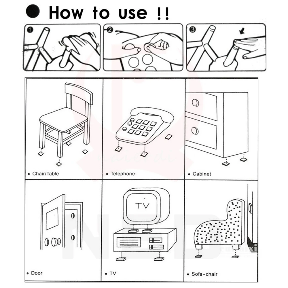 1-24 قطعة سماكة الذاتي أثاث يتم لصقه الساق قدم البساط ورأى منصات مكافحة زلة حصيرة الوفير المثبط ل كرسي واقي للطاولة الأجهزة