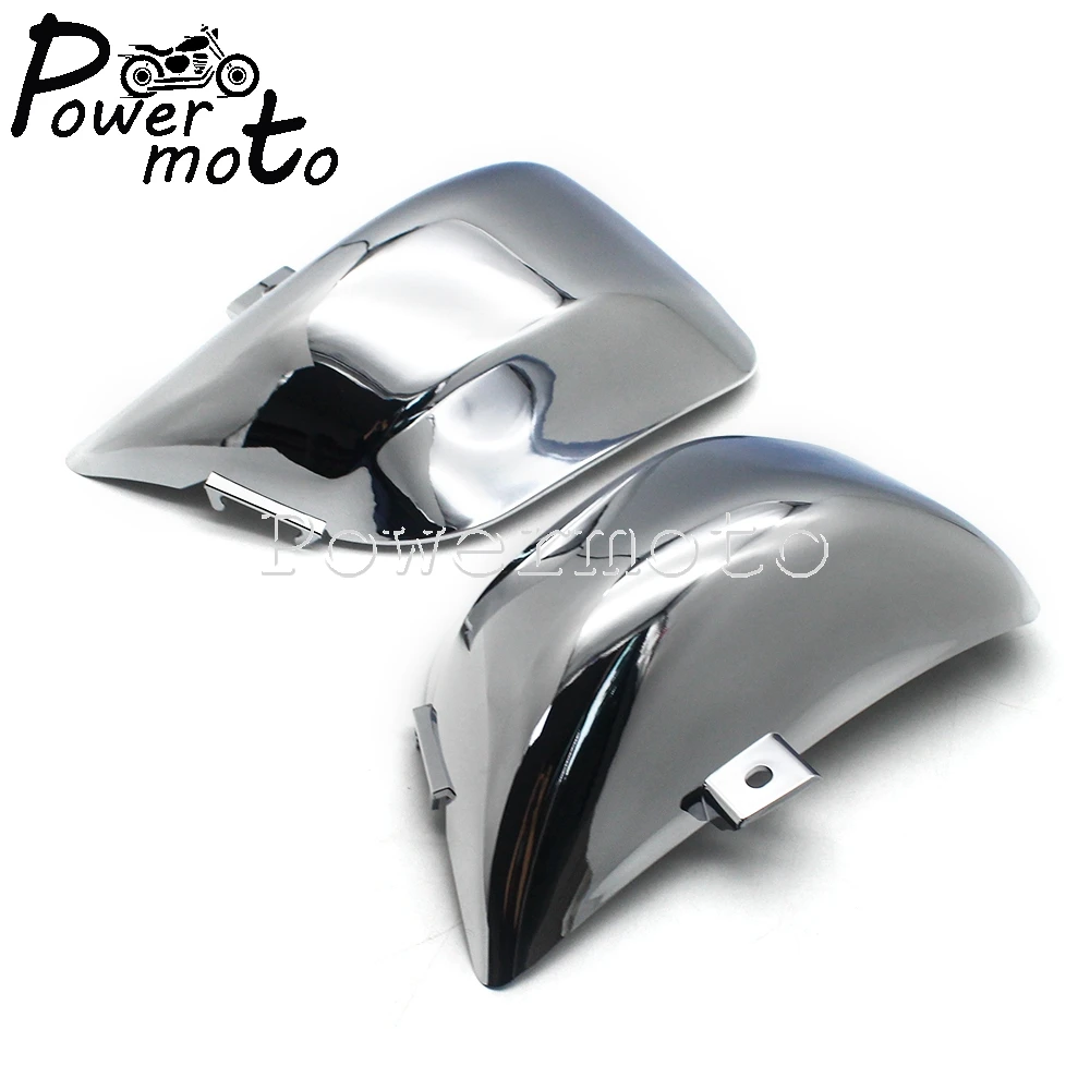 Chrome lewy i prawy plastik ABS części boczne Fairing pokrywa baterii ochrona dla Yamaha Virago XV535 XV400 XV 535 XV 400