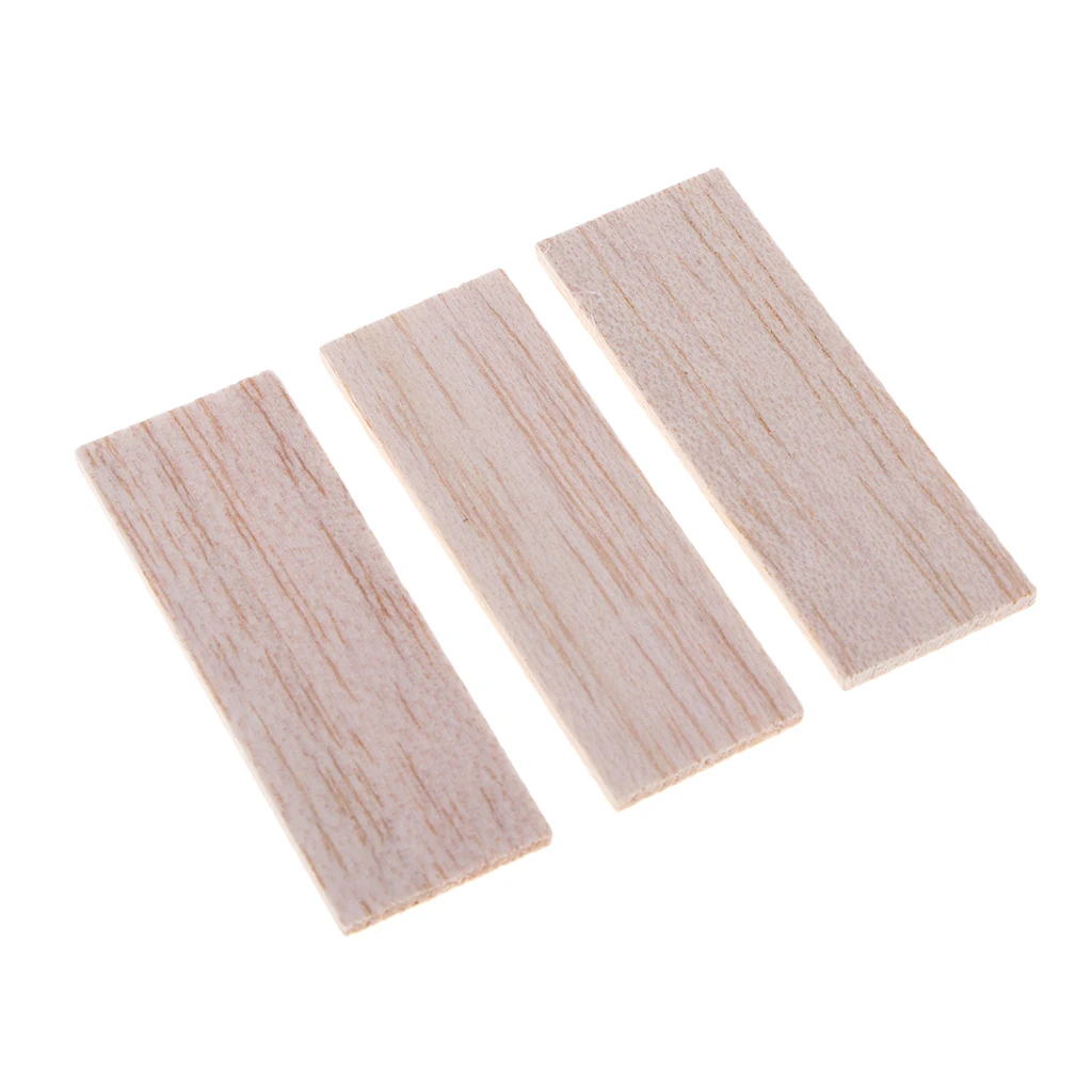 Rectangular Natural Round Balsa Wood Stick Woodcraft Flat Dowel for Kid Model Making DIY Craft Home Wedding Party Decoration