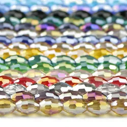 YHBZRET 50pcs Rice grains Upscale Austrian crystal beads 6*8mm oval shape Glass Spacer Loose beads Jewelry making bracelet DIY