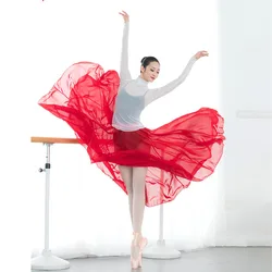 Adults Long Chiffon Ballet Skirt Women Lyrical Soft Ballet Dress  Wrap Skirts Ballet Dance Costumes