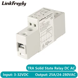 TRA23D25 25A Mini Smart Auto półprzewodnikowy moduł przekaźnikowy DC na AC 3V 3.3V 5V 12V 24VDC w Out 24-280VAC napięcia SSR tablica przekaźnikowa