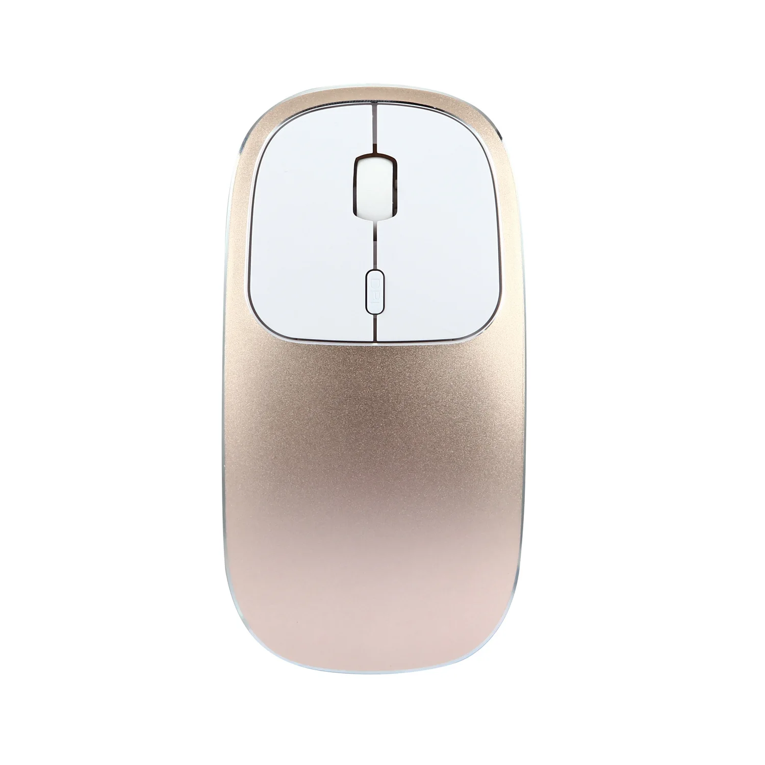 Ratón óptico inalámbrico USB de 1600 DPI, receptor 2,4G, ratón superdelgado para PC, portátil, aleación de aluminio elegante, vida duradera