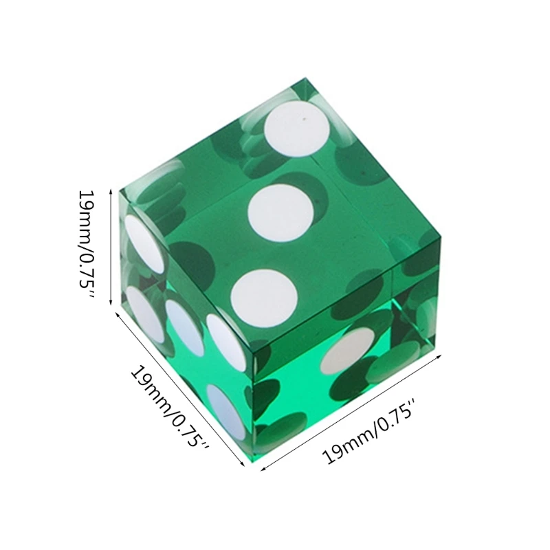 5pcs High-grade Acrylic Transparent Dice D6 19mm Casino Dice with Razor Edges Drop Shippingt