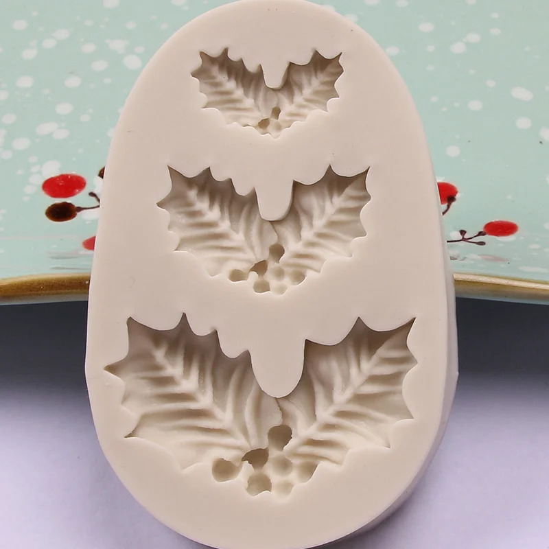 Christmas Leaf Silicone Cake Mold Kitchen Fondant Cupcake Chocolate Resin Baking Tool Pastry Moulds