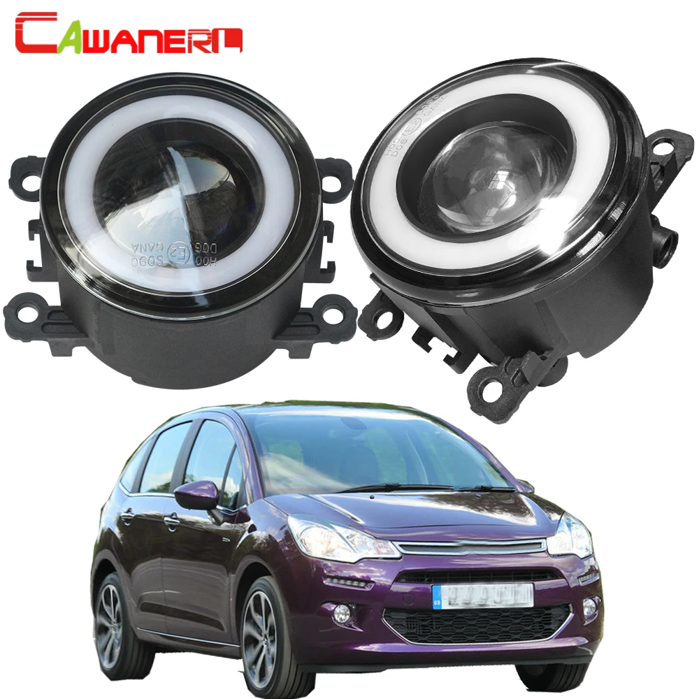 

Cawanerl For Citroen C3 FC_ Hatchback 2005-2010 Car H11 Front Fog Light COB LED Angel Eye Daytime Running Light DRL 30W 12V