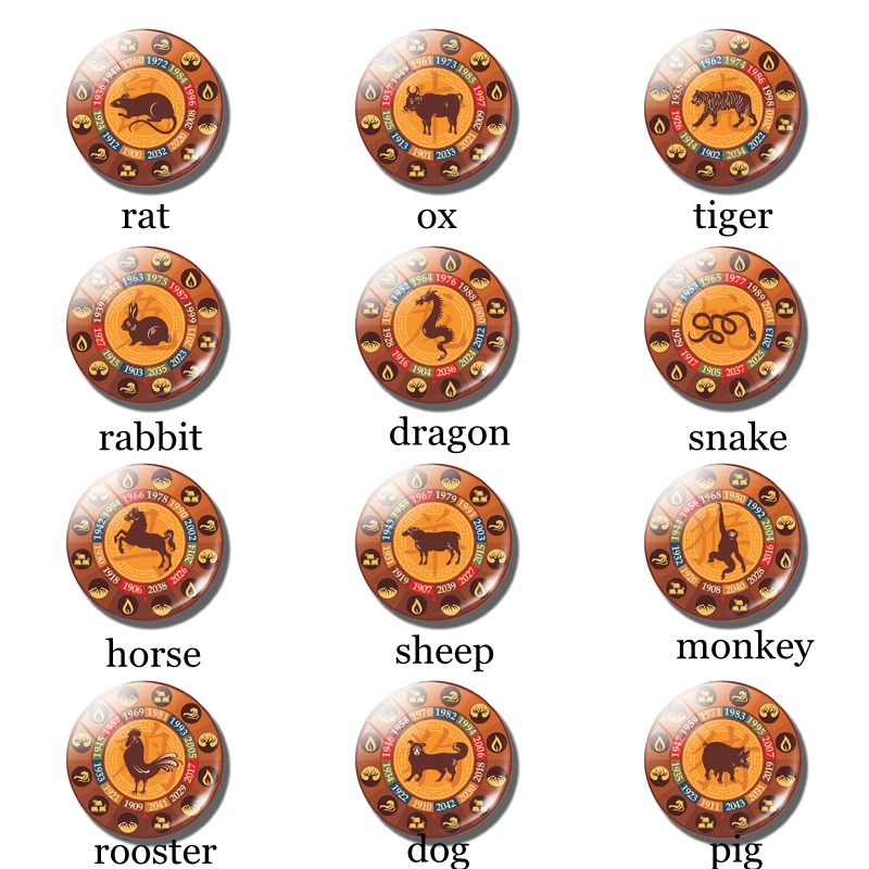 12 Zodiac Sign Glass Ball Key Chain Rat Ox Dragon Pendant Jewelry Fashion Constellation Keychain Keyring Friendship Best Gifts