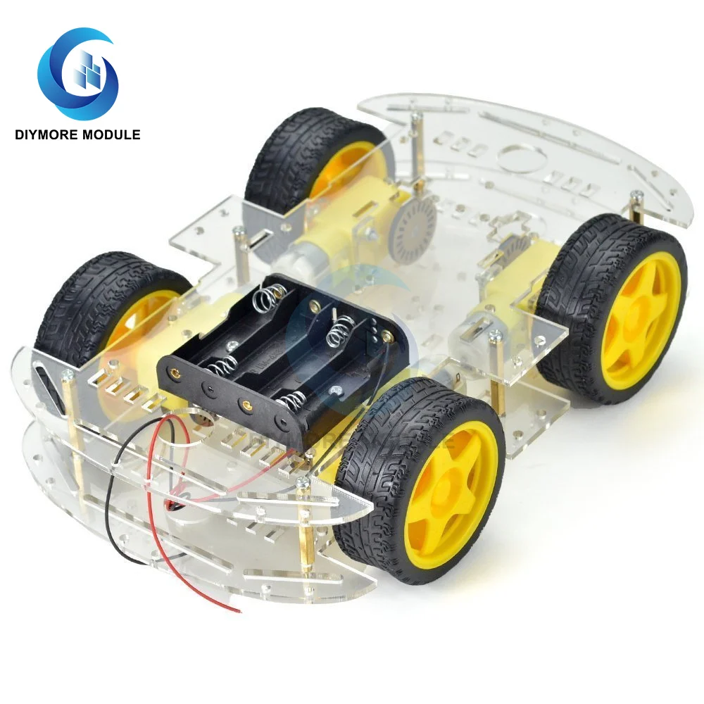 4WD Smart Car Kit RC Robotics Learning Kit Electric Toys DIY Car Chassis Kits with Speed Encoder For Arduino