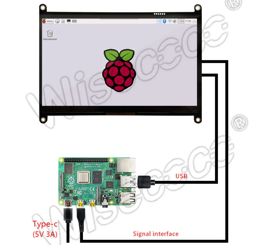 7 inch LCD Module Raspberry Pi 4 Capacitive Touch screen 1024x600 Portable Monitor TFT LCD Display IPS HD PC Monitors