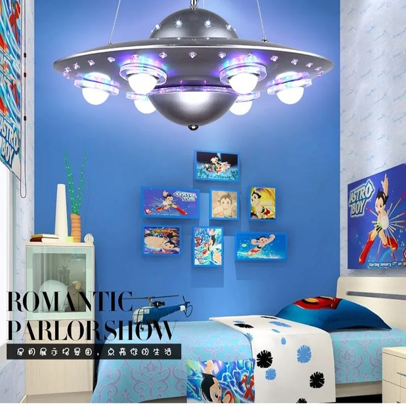 discos voadores ufo infantil lampada do teto design criativo cartoon alien decoracao do quarto lustre para menino quarto de crianca 01