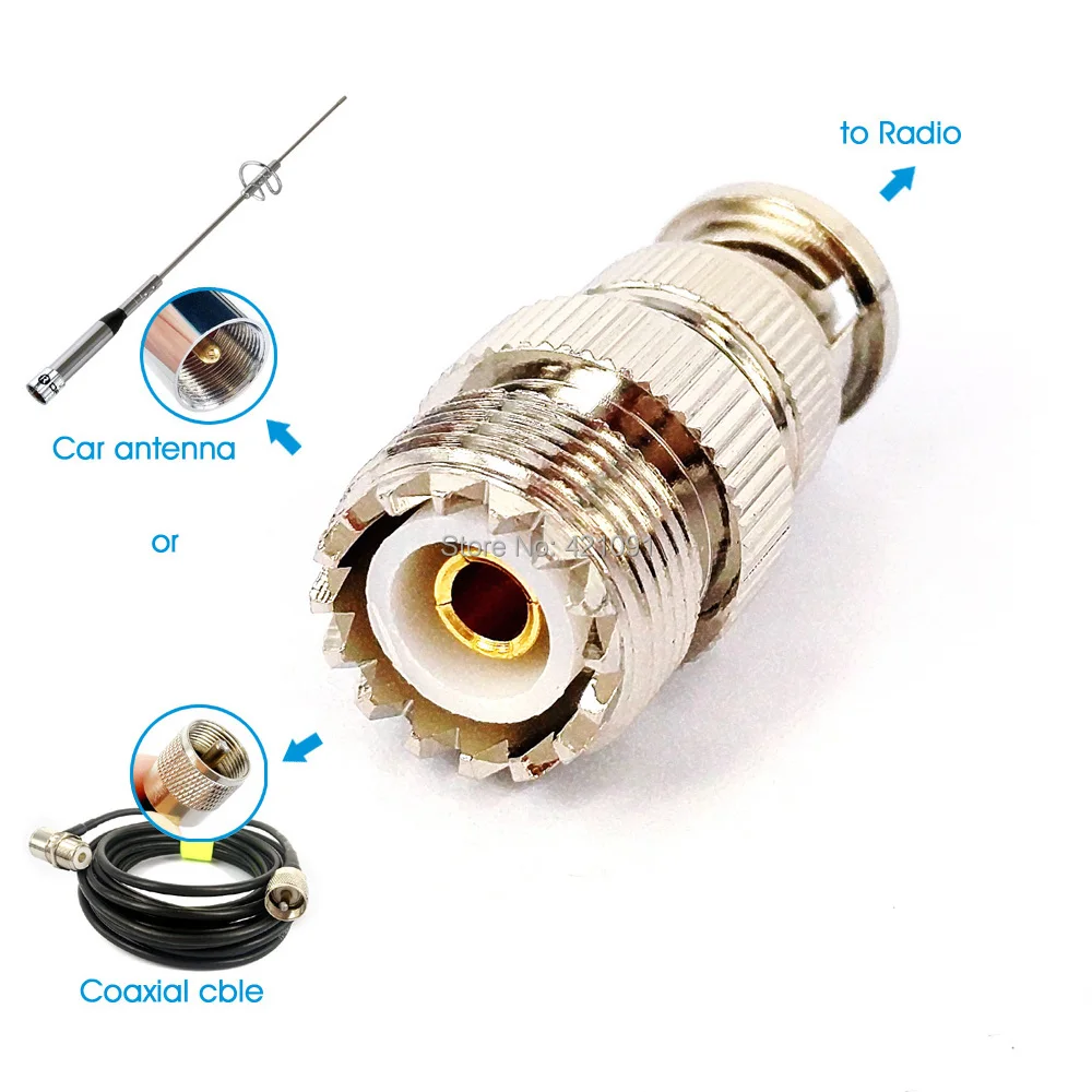 SO239 PL259 UHF BNC Car Radio Antenna RF Coaxial Connector Adapter for Icom IC-V80 IC-V82 IC-V85 Kenwood TK310 Walkie Talkie