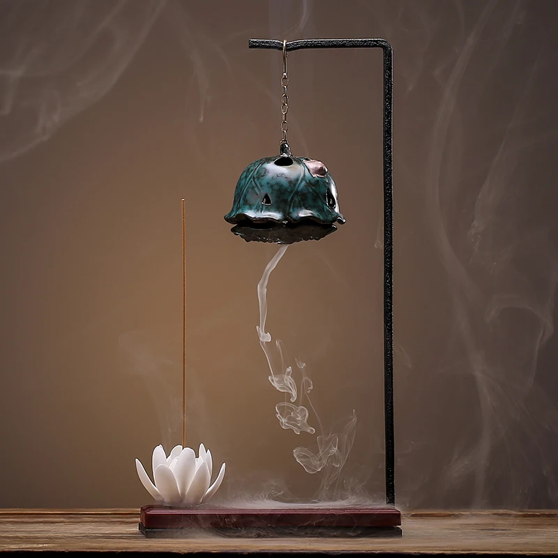 Hanging Buddhist Backflow Incense Burner Lotus Waterfall Smoke Aromatic Diffuser Queimador De Incenso Home Decoration