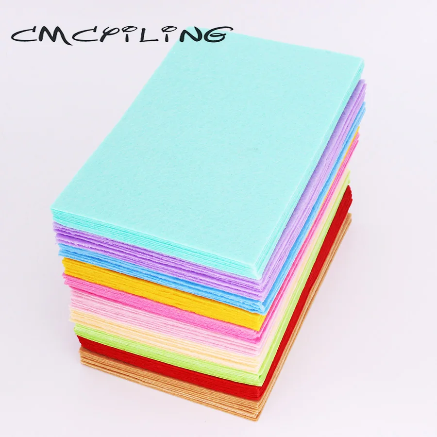 CMCYILING Felt Sheets 1 MM Thickness Polyester Cloth For DIY Crafts Scrapbook  40 Pcs/Lot 10cmx15cm