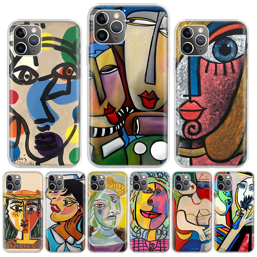 Picasso abstract Art painting Phone Case For Apple iPhone 15 + 14 13 12 Mini 11 Pro XS Max XR X 7 8 6S Plus 5S SE Soft Shell