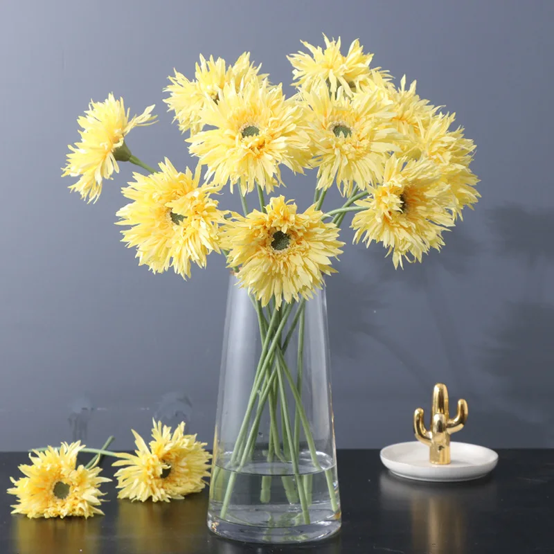 

Simulation Single Branch Gerbera Long Pole Chrysanthemum Faux Flower for Living Room Decoration, Photography Props, Fake Flowers