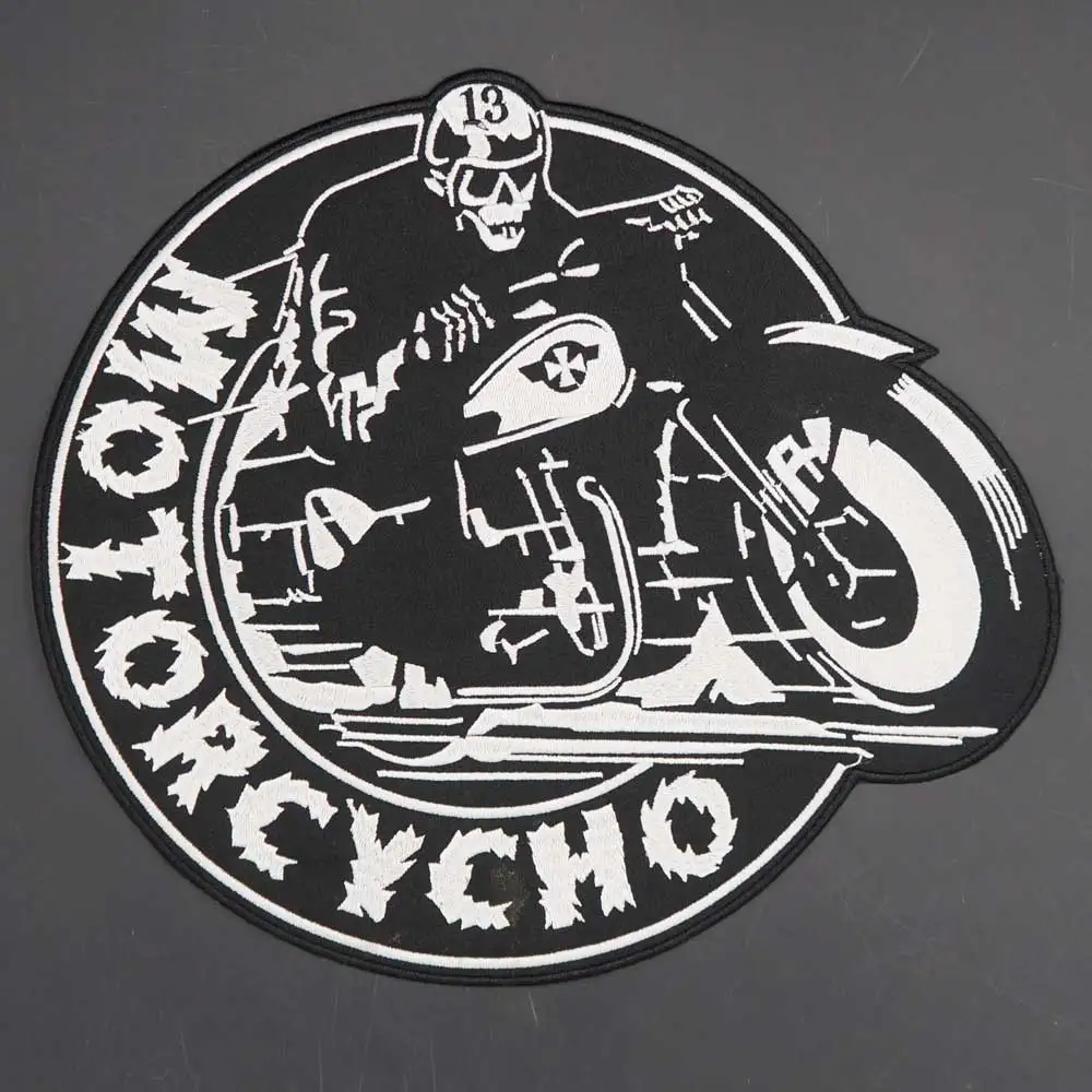 Toppe ricamate per moto grandi per giubbotto posteriore gilet moto Club Biker Iron on Backing