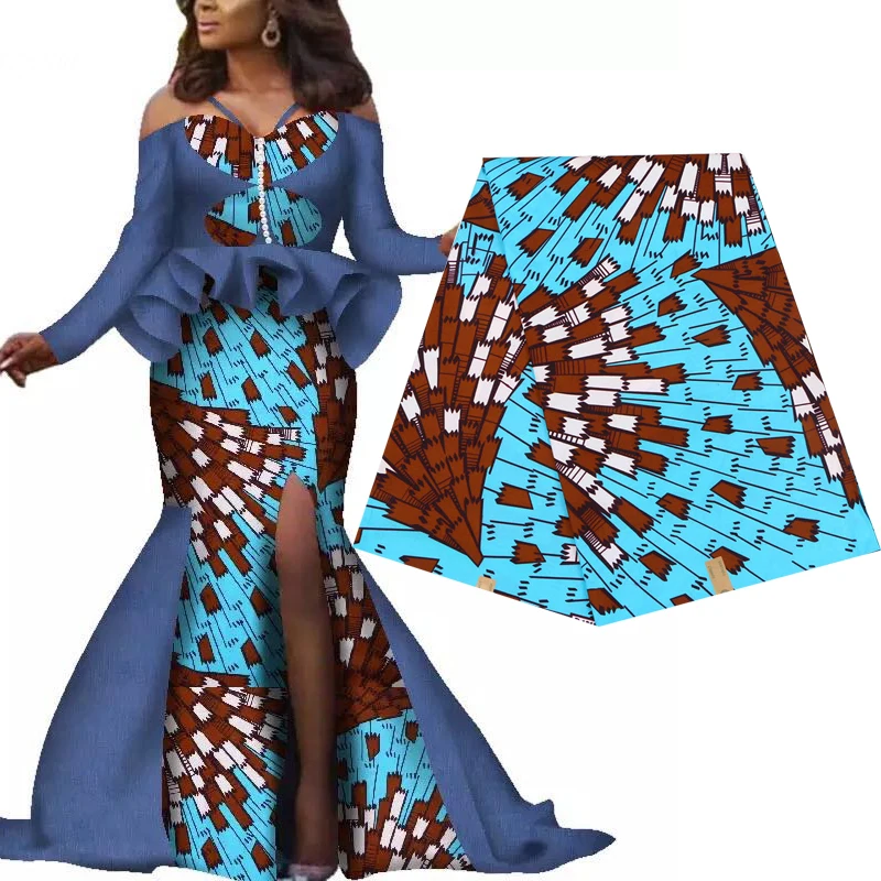 Ankara African Prints Patchwork Real Wax Dress Sewing Tissu Craft DIY Textile Material For Wedding High Quality 1Yard Polyester