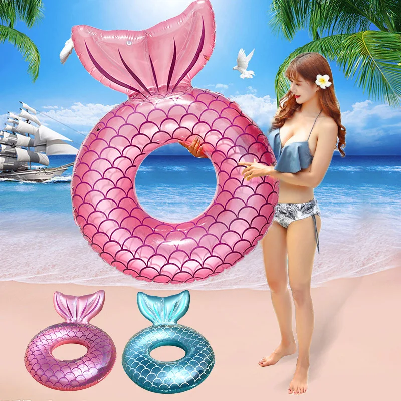 Thickened Swimming Ring Adult Water Supplies Toy Life Buoy Backrest Mermaid Swimming Ring Floaties