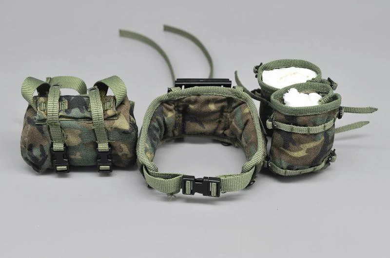 

For Sale 1/6 USA Army Camouflage MOLLE Tactical Waist Belt Shoulder Bag Magazine Recycling Bag For Doll Soldier Accessories