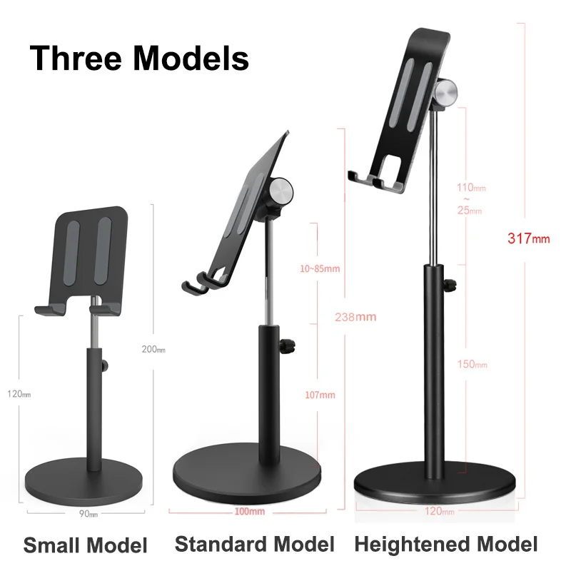 Aluminum Alloy Lifting Desktop Tablet Phone stand Holder Adjustable Tablet desk Mobile Phone Mount For iPad Air Pro 10.5 Stand